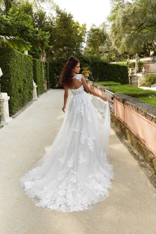 morilee ballgown wedding dress with keywhole back