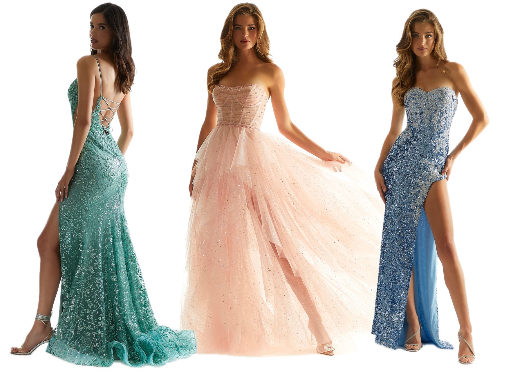 3 prom dresses at the boutique