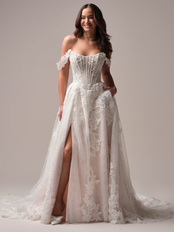 Sottero and Midgley Parker, A-line lace wedding dress.