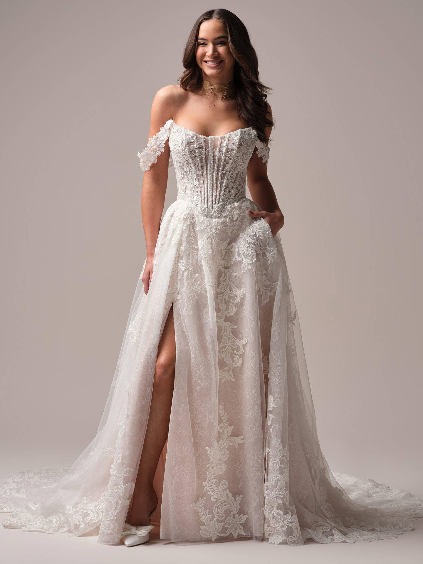Sottero and Midgley Parker, A-line lace wedding dress.