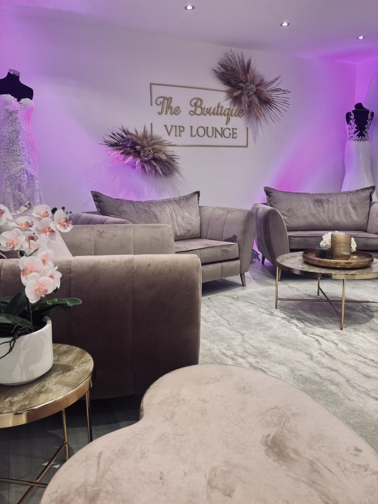 The Boutique UK VIP Lounge for a luxury Bridal or Prom shopping experience